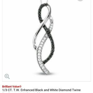 SOLD * PENDENT ONLY * Black and White Diamond Twine